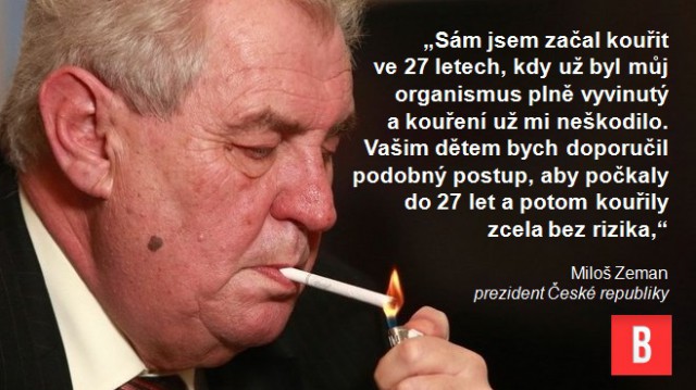 Miloš Zeman a kouření